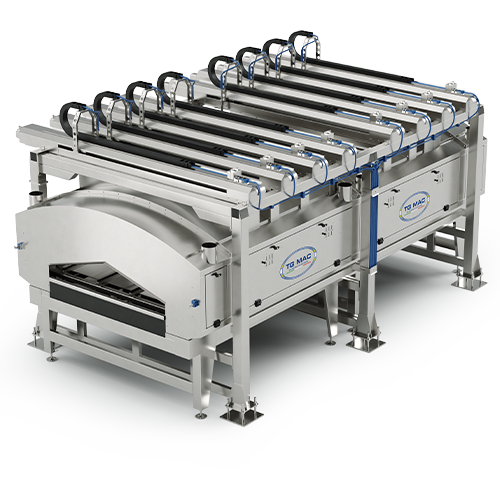 TG MAC X8, macchina per applicazioni in smalteria airless per grandi formati di piastrelle, con 8 assi indipendenti