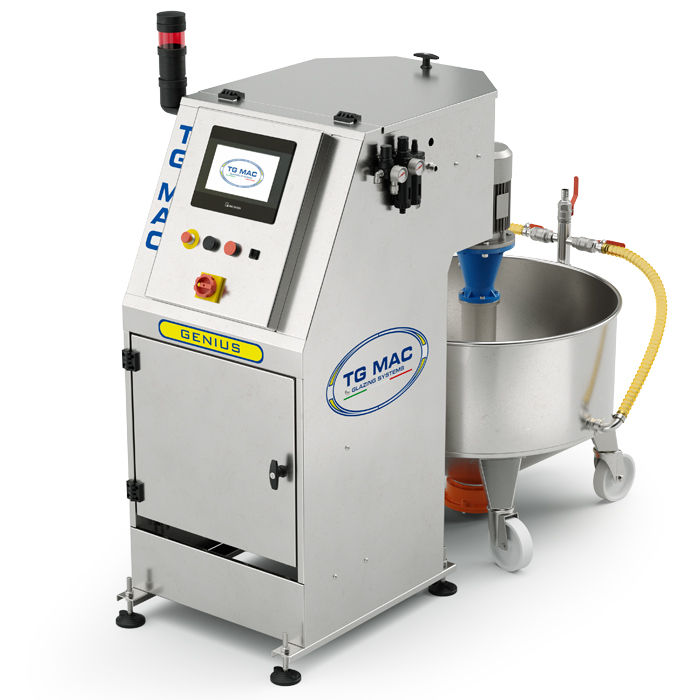 TG MAC Genius è un sistema di preparazione automatico degli smalti e controllo densità su due mastelli.